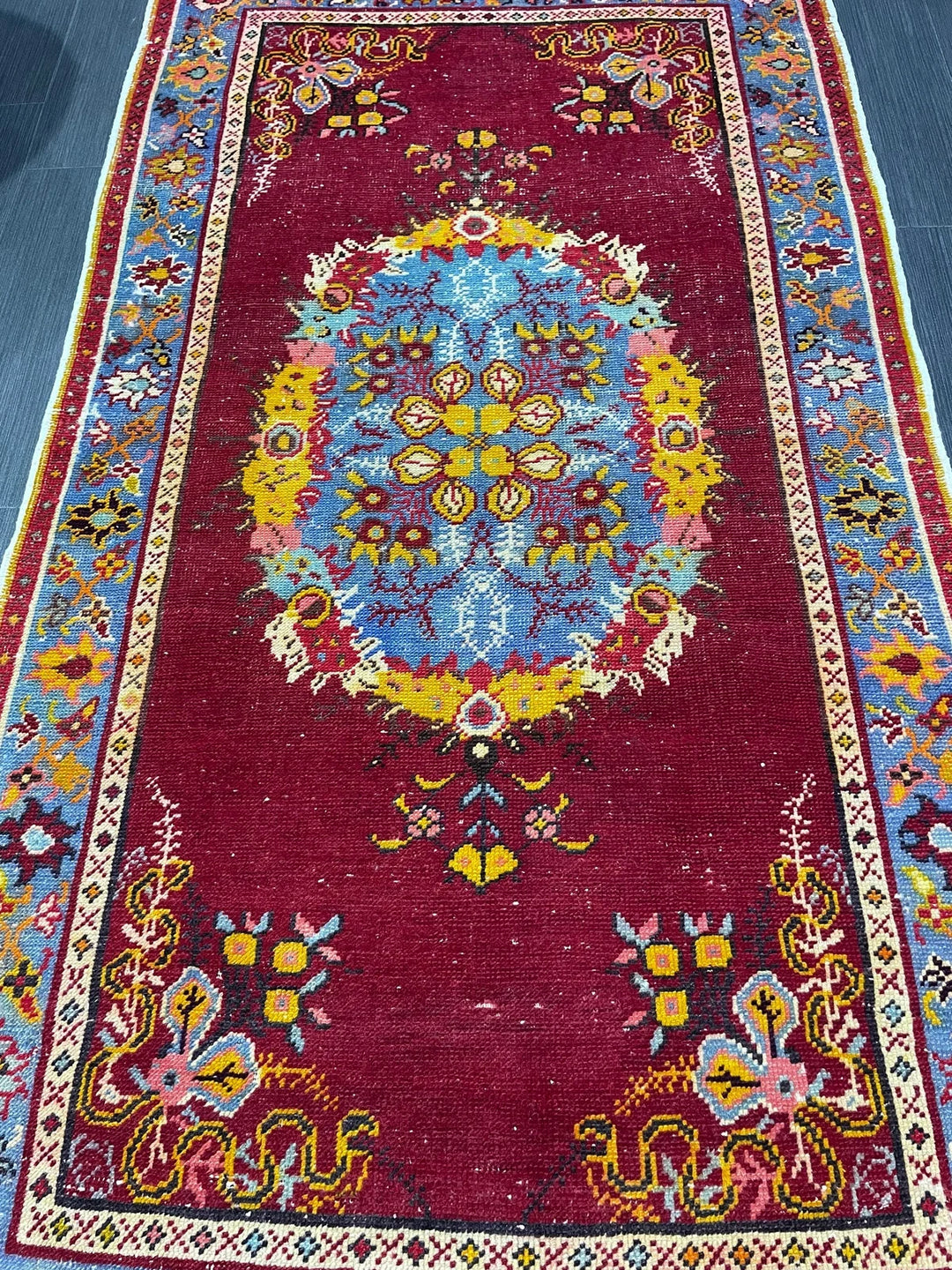 Red Turkish Vintage Rug 3' x 5' 7" Hand-Knotted | No. WR37917