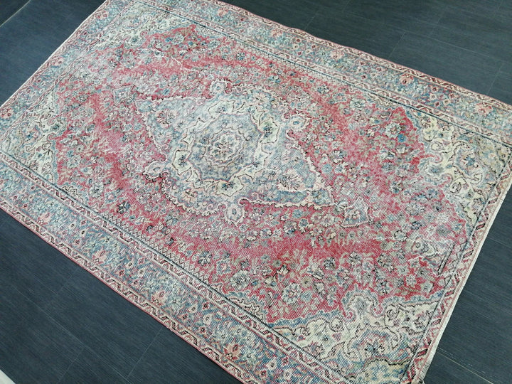 Beige Turkish Runner Rug 5' 5" x 8' 2" Hand-Knotted | No. WR38018