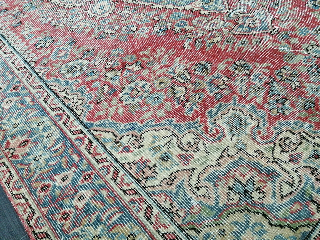 Beige Turkish Runner Rug 5' 5" x 8' 2" Hand-Knotted | No. WR38018