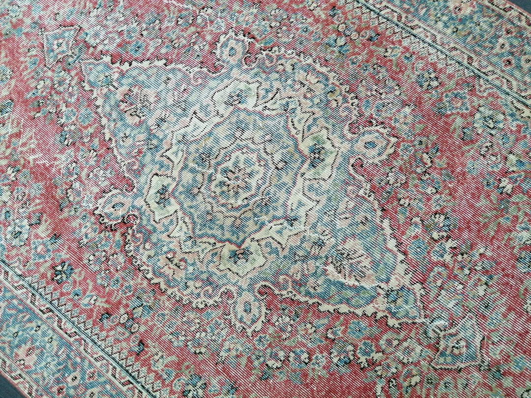 Beige Turkish Runner Rug 5' 5" x 8' 2" Hand-Knotted | No. WR38018