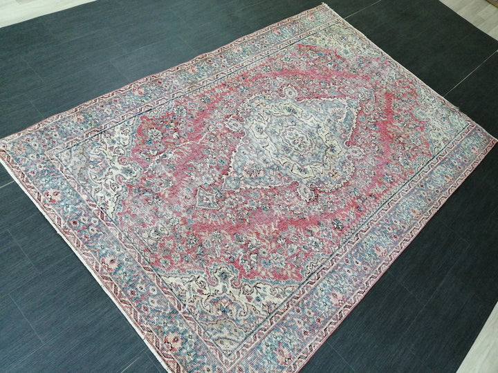 Beige Turkish Runner Rug 5' 5" x 8' 2" Hand-Knotted | No. WR38018