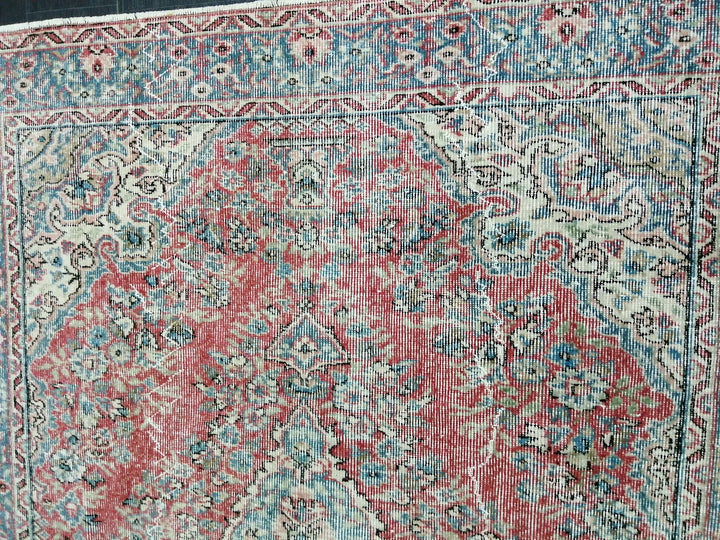 Beige Turkish Runner Rug 5' 5" x 8' 2" Hand-Knotted | No. WR38018