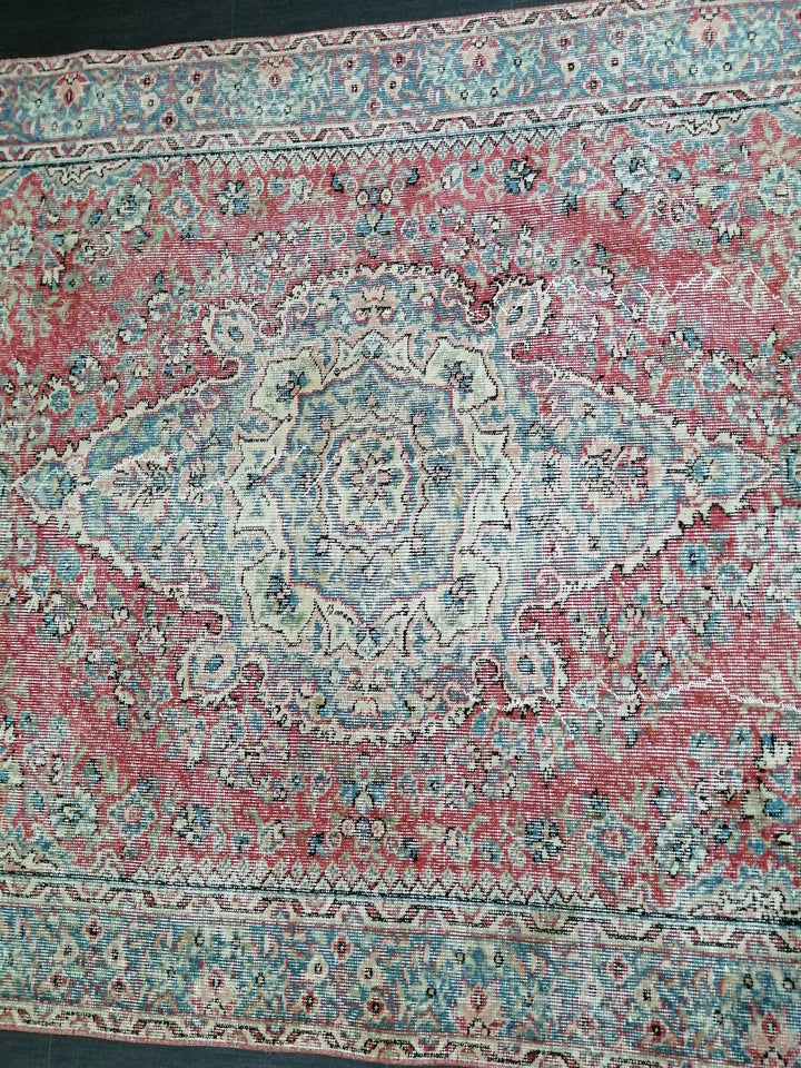 Beige Turkish Runner Rug 5' 5" x 8' 2" Hand-Knotted | No. WR38018