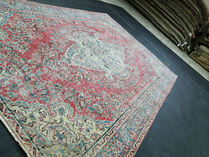 Beige Turkish Runner Rug 5' 5" x 8' 2" Hand-Knotted | No. WR38018