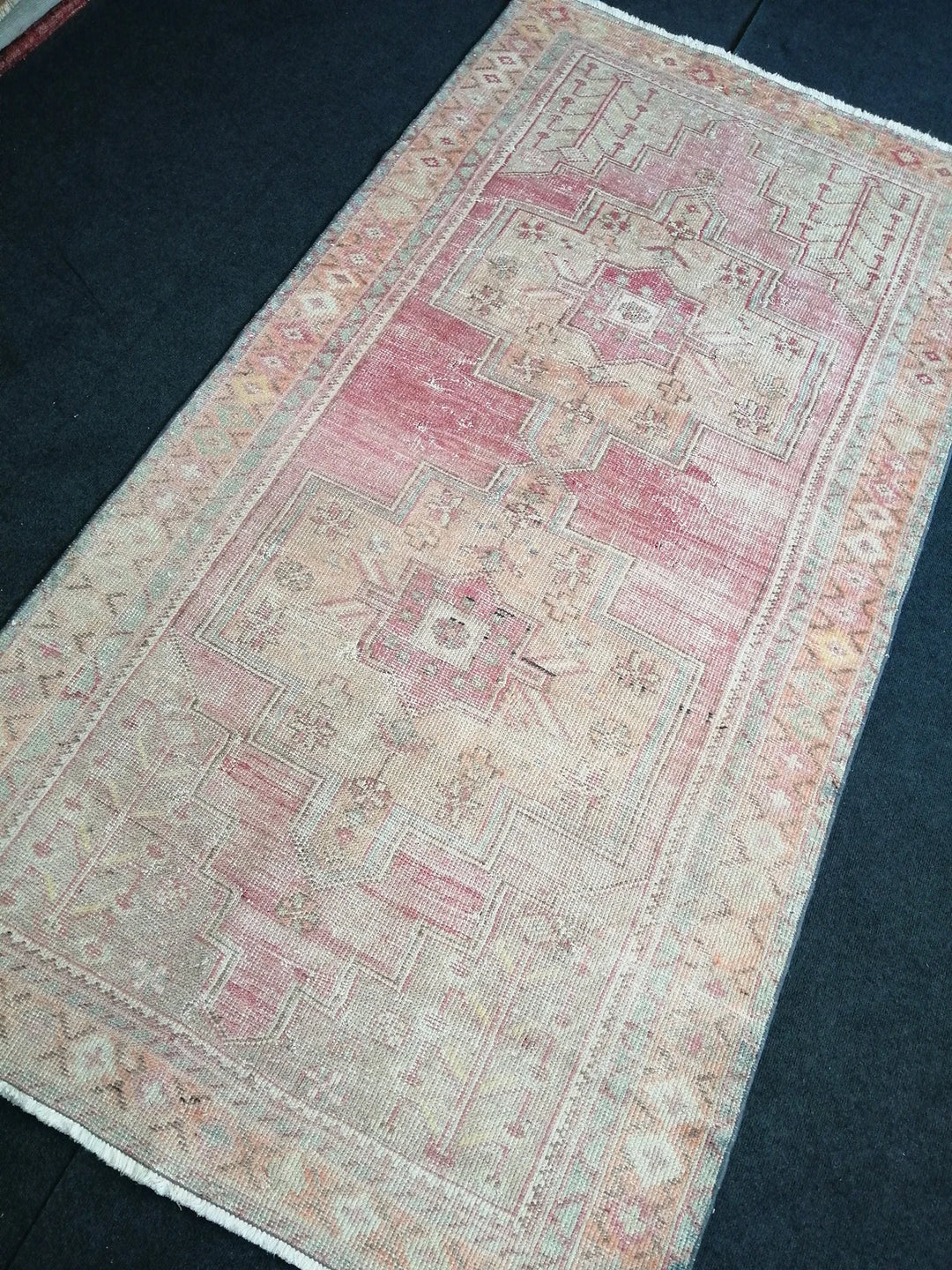 Beige Turkish Runner Rug 4' 4" x 8' 5" Hand-Knotted | No. WR38065