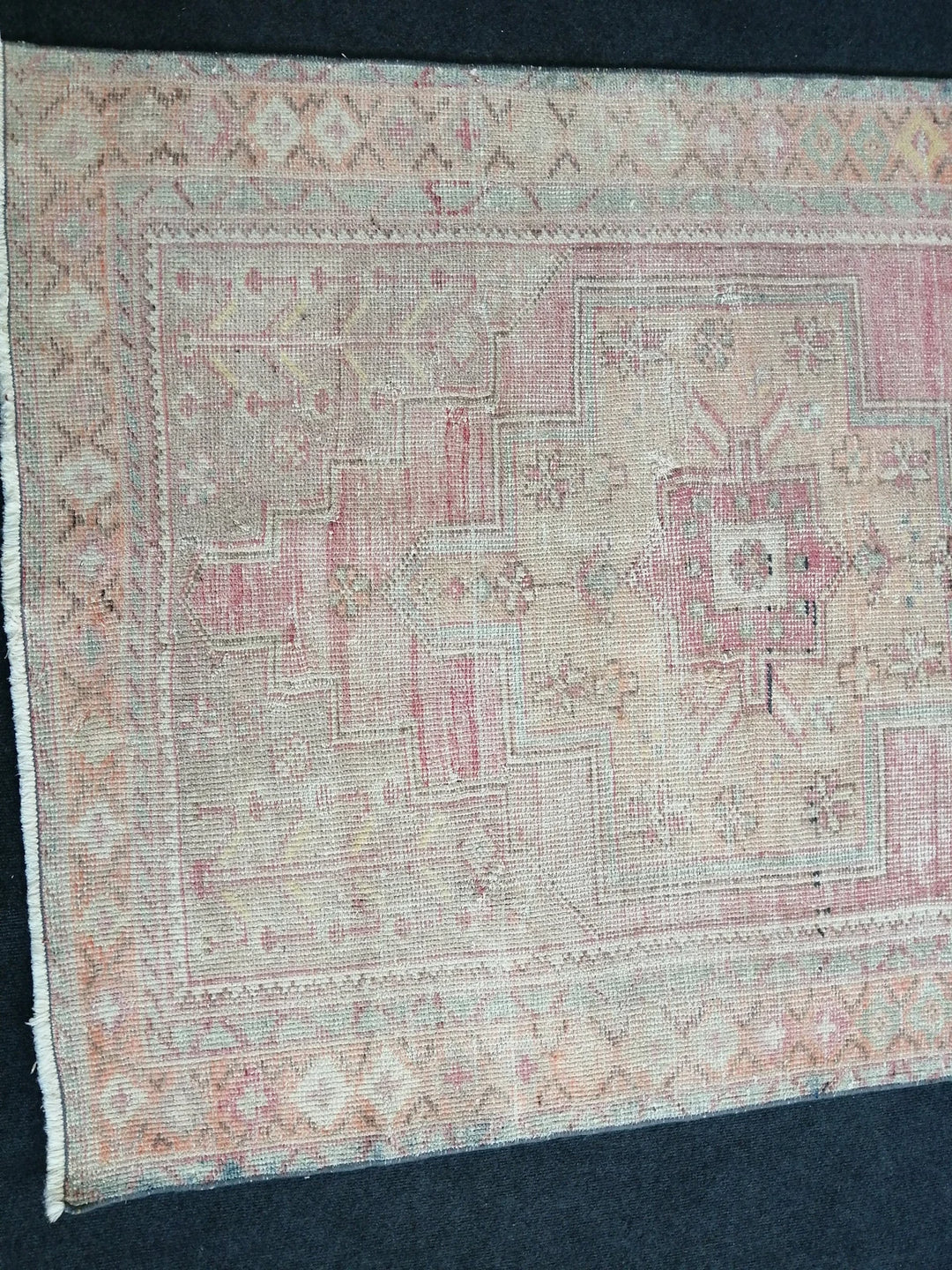 Beige Turkish Runner Rug 4' 4" x 8' 5" Hand-Knotted | No. WR38065