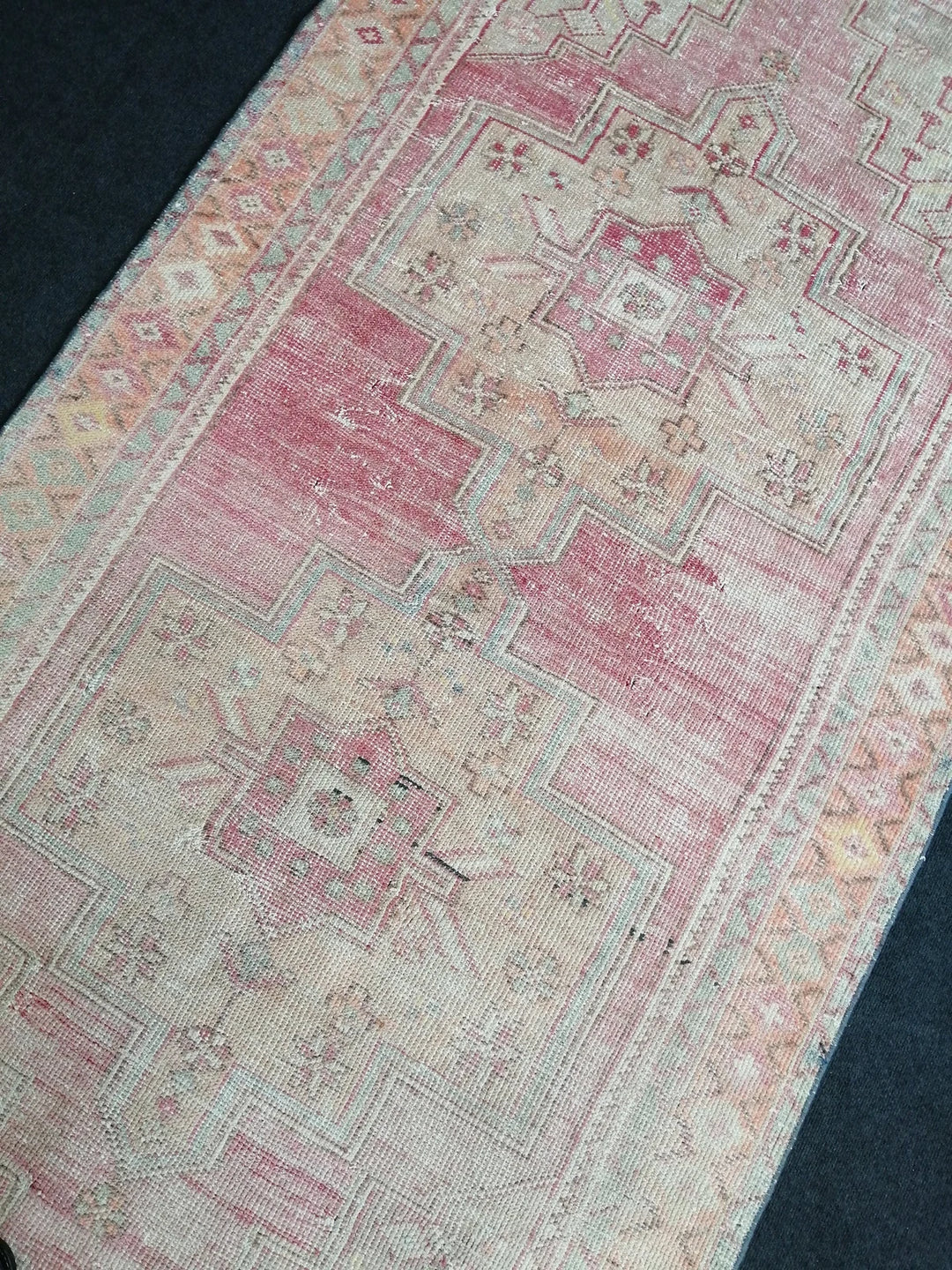 Beige Turkish Runner Rug 4' 4" x 8' 5" Hand-Knotted | No. WR38065