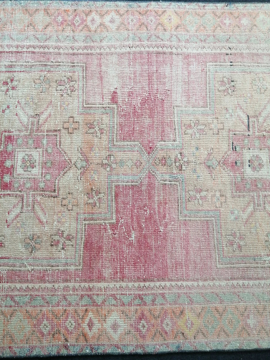 Beige Turkish Runner Rug 4' 4" x 8' 5" Hand-Knotted | No. WR38065