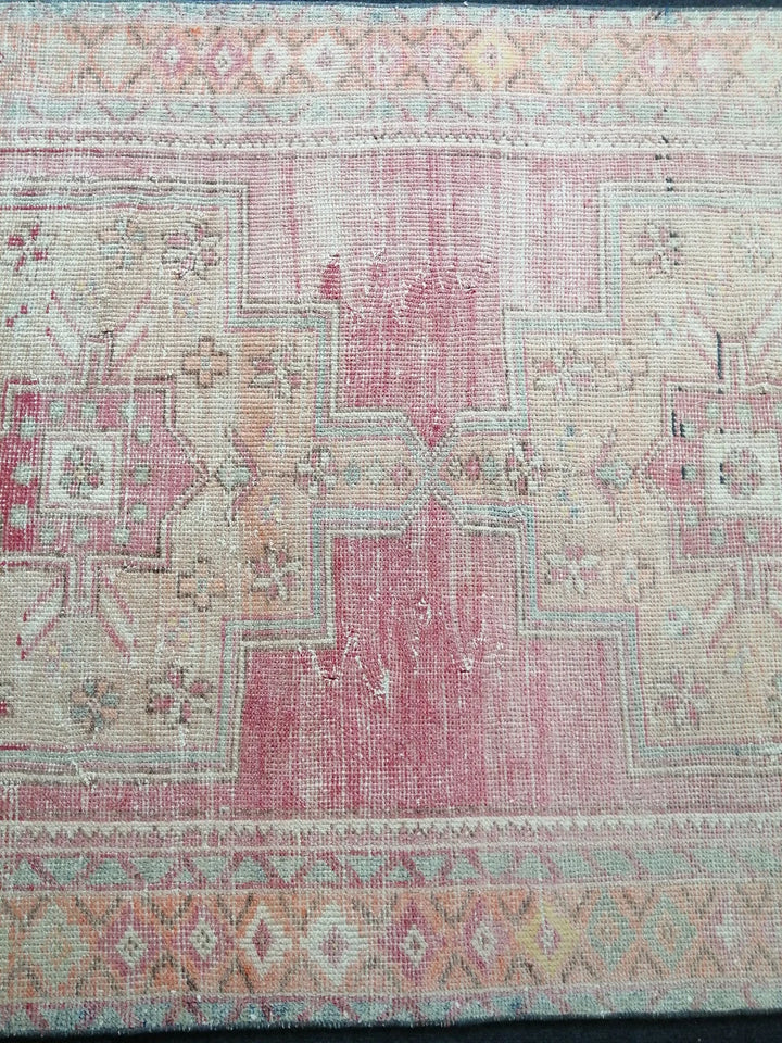 Beige Turkish Runner Rug 4' 4" x 8' 5" Hand-Knotted | No. WR38065