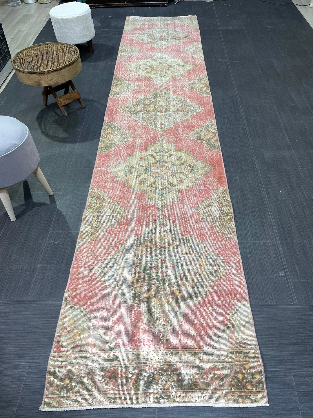 Turkish Runner Rug 2' 8" x 12' 7" Hand-Knotted | No. WR38424