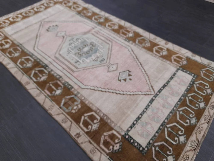 Brown Turkish Runner Rug 3' 6" x 6' 3" Hand-Knotted | No. WR38663