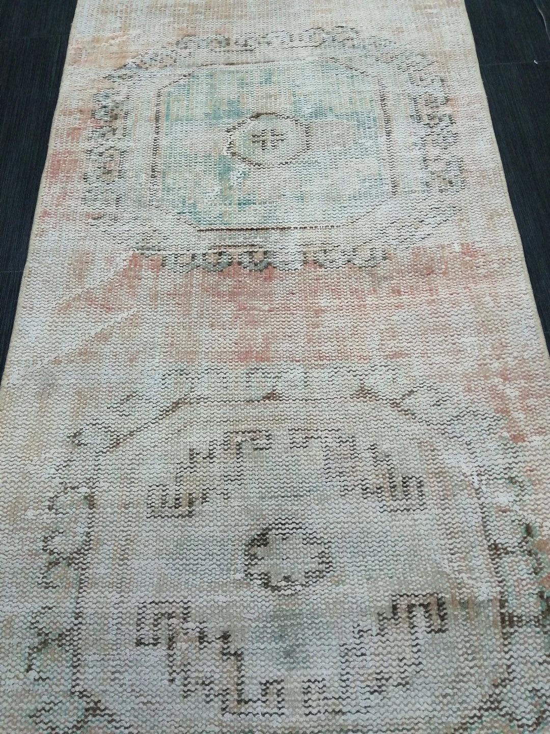 Beige Turkish Runner Rug 2' 3" x 10' 4" Hand-Knotted | No. WR38823
