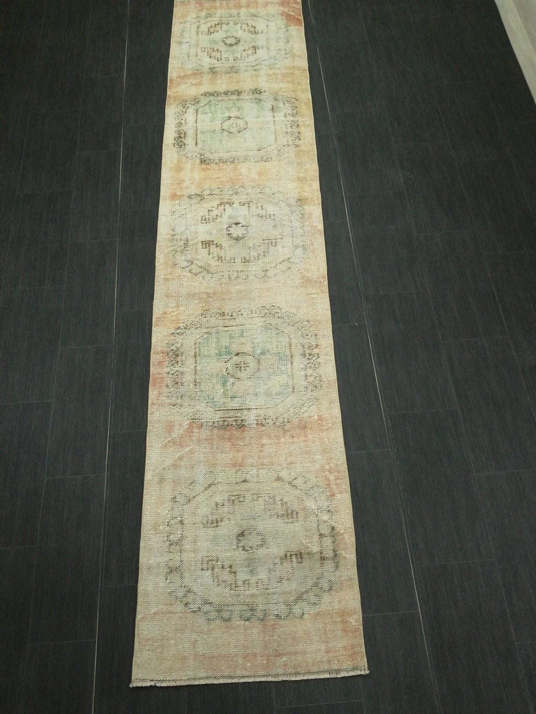 Beige Turkish Runner Rug 2' 3" x 10' 4" Hand-Knotted | No. WR38823