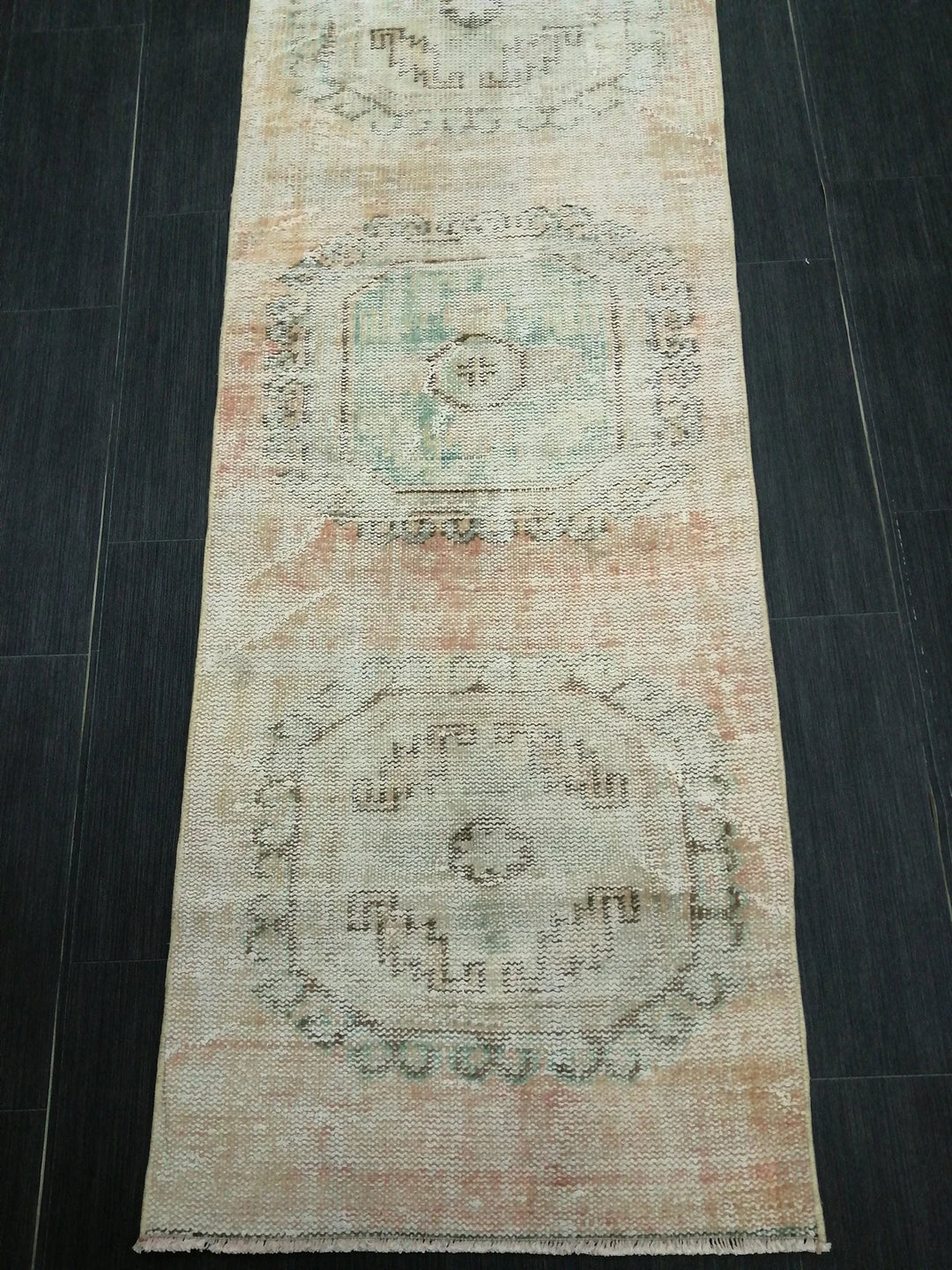 Beige Turkish Runner Rug 2' 3" x 10' 4" Hand-Knotted | No. WR38823