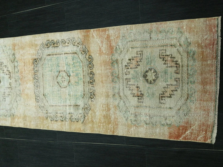 Beige Turkish Runner Rug 2' 3" x 10' 4" Hand-Knotted | No. WR38823