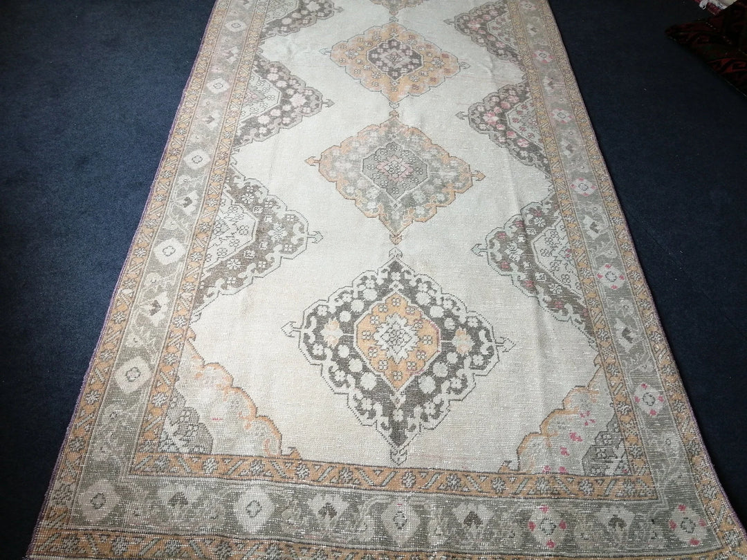 Beige Turkish Runner Rug 5' x 12' 7" Hand-Knotted | No. WR38922