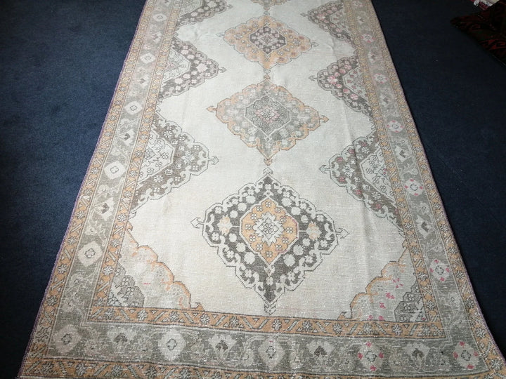 Beige Turkish Runner Rug 5' x 12' 7" Hand-Knotted | No. WR38922