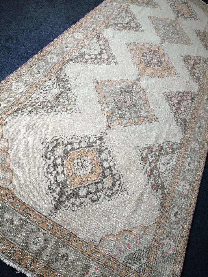 Beige Turkish Runner Rug 5' x 12' 7" Hand-Knotted | No. WR38922