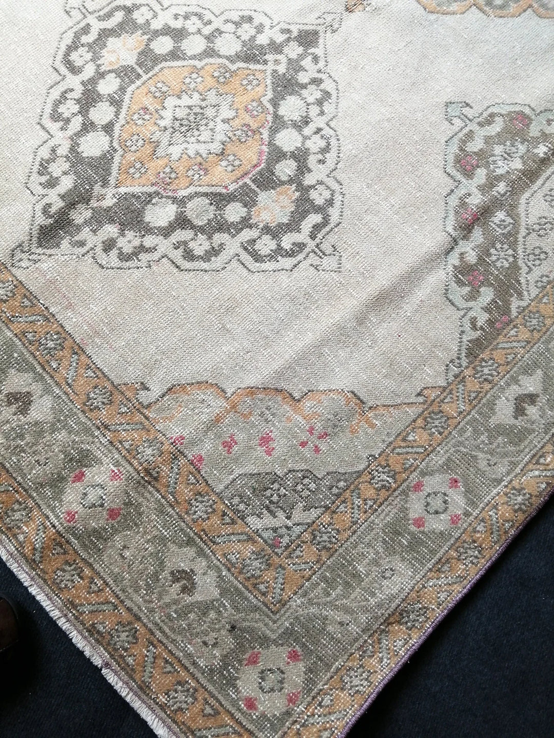Beige Turkish Runner Rug 5' x 12' 7" Hand-Knotted | No. WR38922