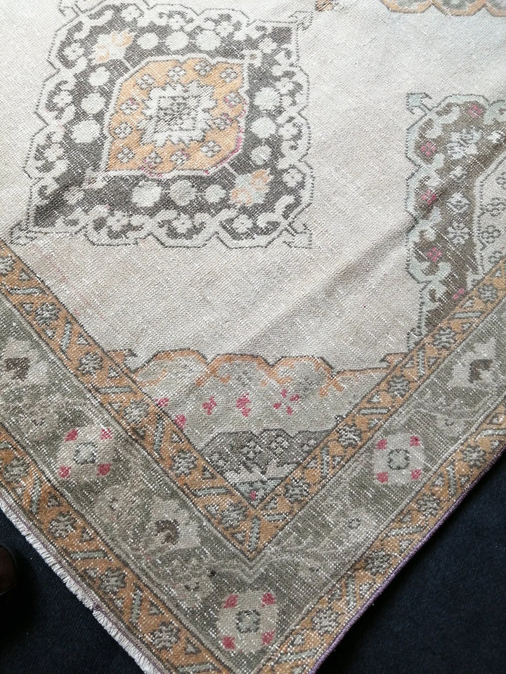 Beige Turkish Runner Rug 5' x 12' 7" Hand-Knotted | No. WR38922
