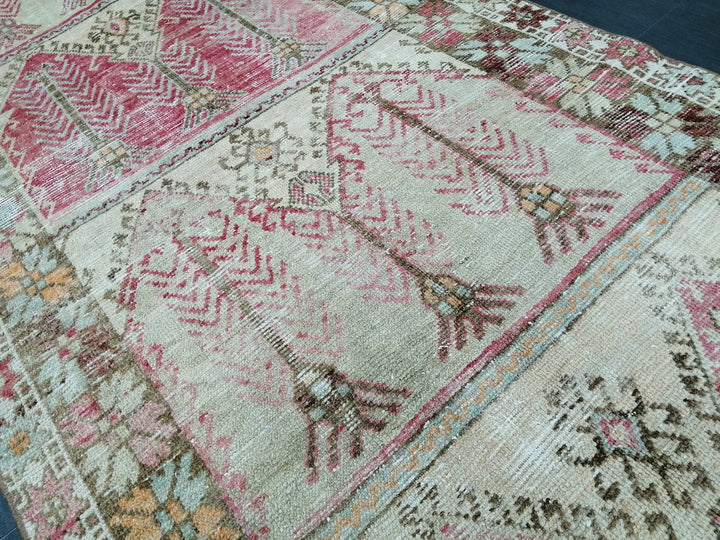 Tan Turkish Runner Rug 4' 1" x 11' Hand-Knotted | No. WR39051