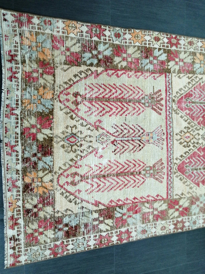 Tan Turkish Runner Rug 4' 1" x 11' Hand-Knotted | No. WR39051