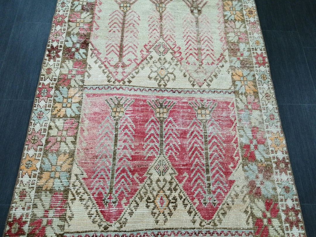 Tan Turkish Runner Rug 4' 1" x 11' Hand-Knotted | No. WR39051