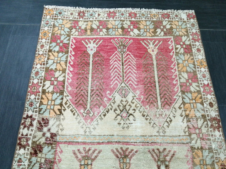 Tan Turkish Runner Rug 4' 1" x 11' Hand-Knotted | No. WR39051