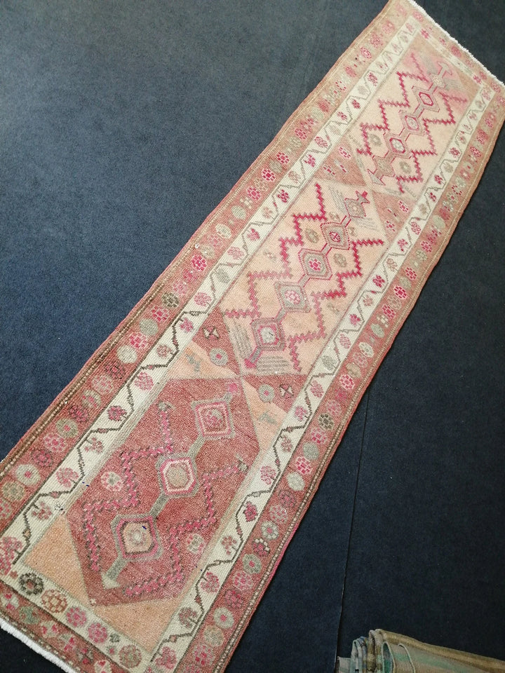 Beige Turkish Runner Rug 3' x 11' Hand-Knotted | No. WR39508