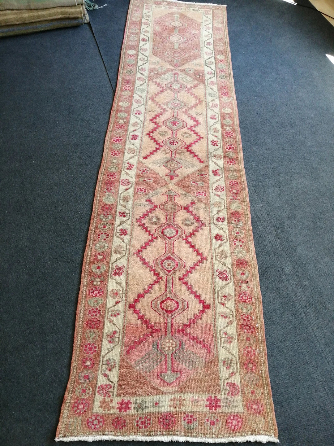 Beige Turkish Runner Rug 3' x 11' Hand-Knotted | No. WR39508