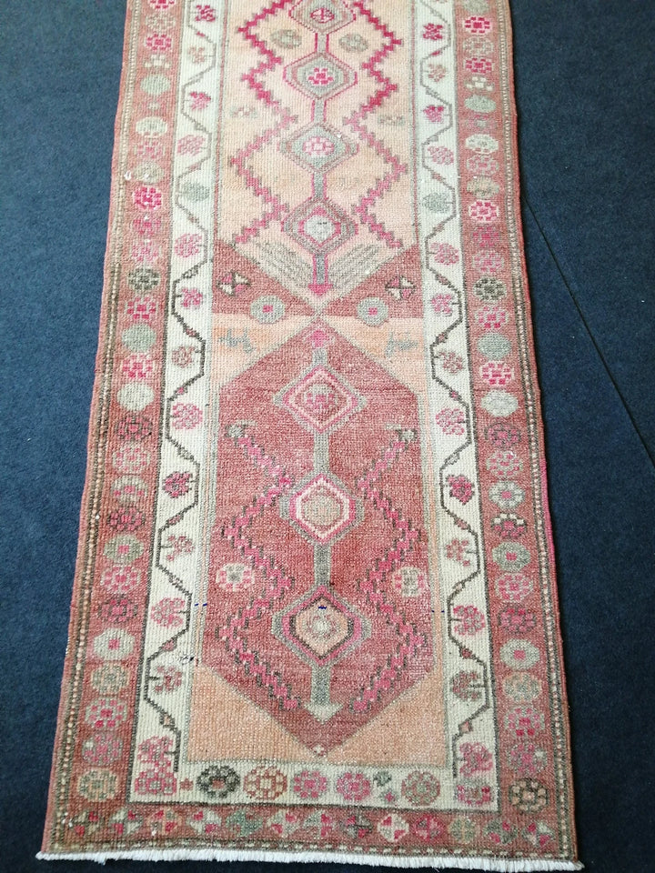 Beige Turkish Runner Rug 3' x 11' Hand-Knotted | No. WR39508