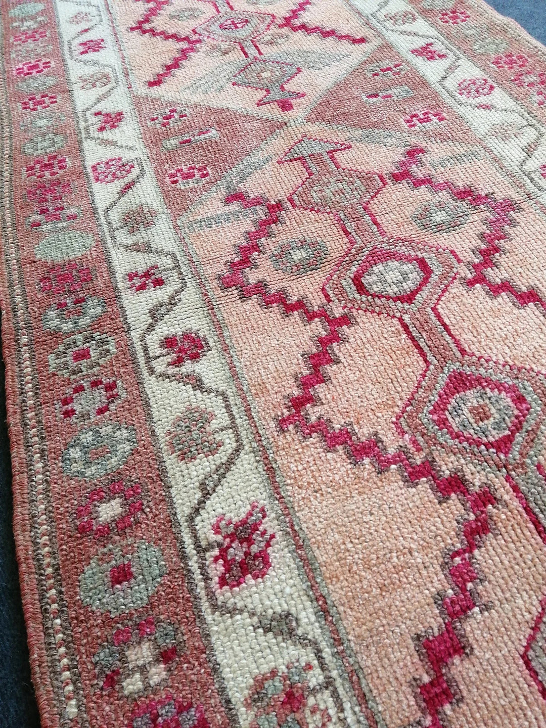 Beige Turkish Runner Rug 3' x 11' Hand-Knotted | No. WR39508
