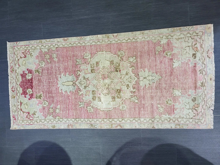Beige Turkish Runner Rug 2' 1" x 4' 8" Hand-Knotted | No. WR40257
