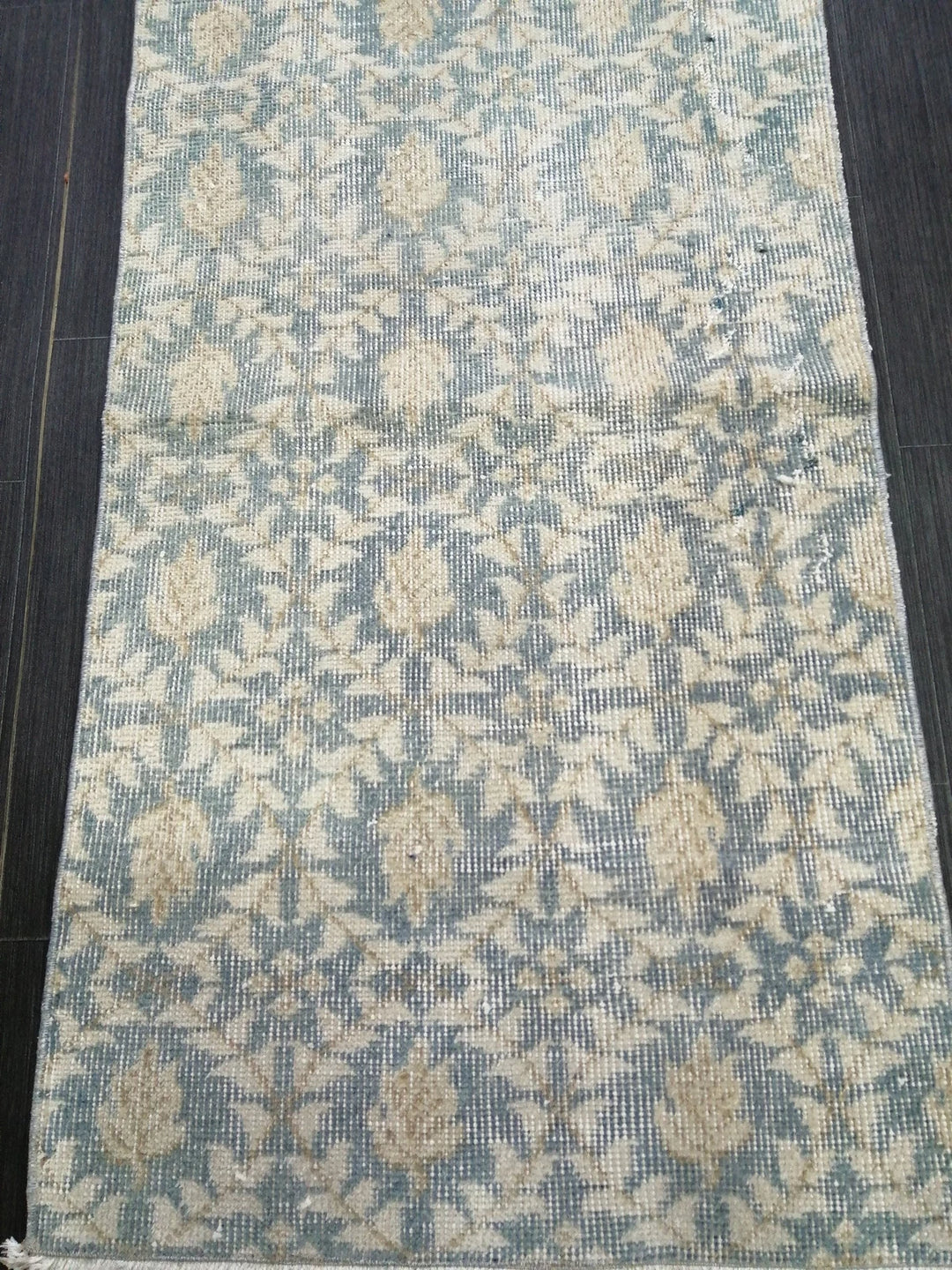 Tan Turkish Runner Rug 2' 1" x 10' 4" Hand-Knotted | No. WR40359