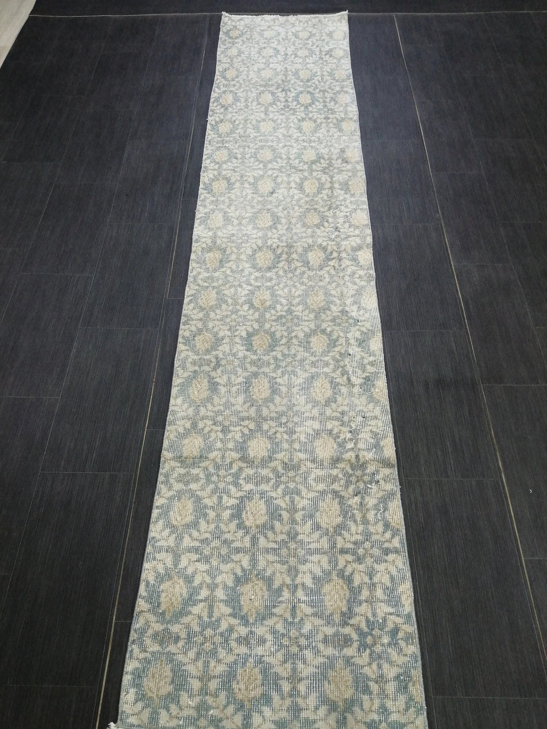 Tan Turkish Runner Rug 2' 1" x 10' 4" Hand-Knotted | No. WR40359