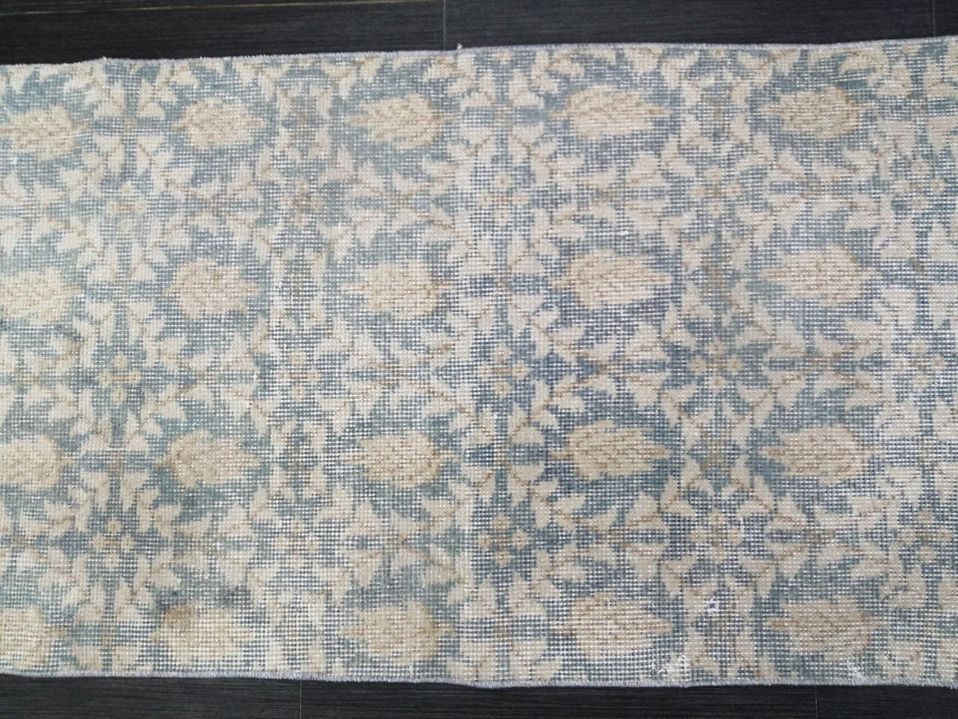 Tan Turkish Runner Rug 2' 1" x 10' 4" Hand-Knotted | No. WR40359