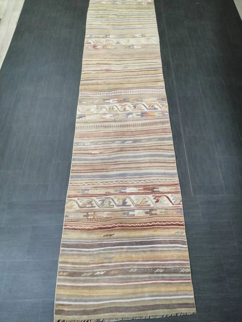 Rust Turkish Runner Rug 2' 10" x 15' 5" Hand-Knotted | No. WR40364