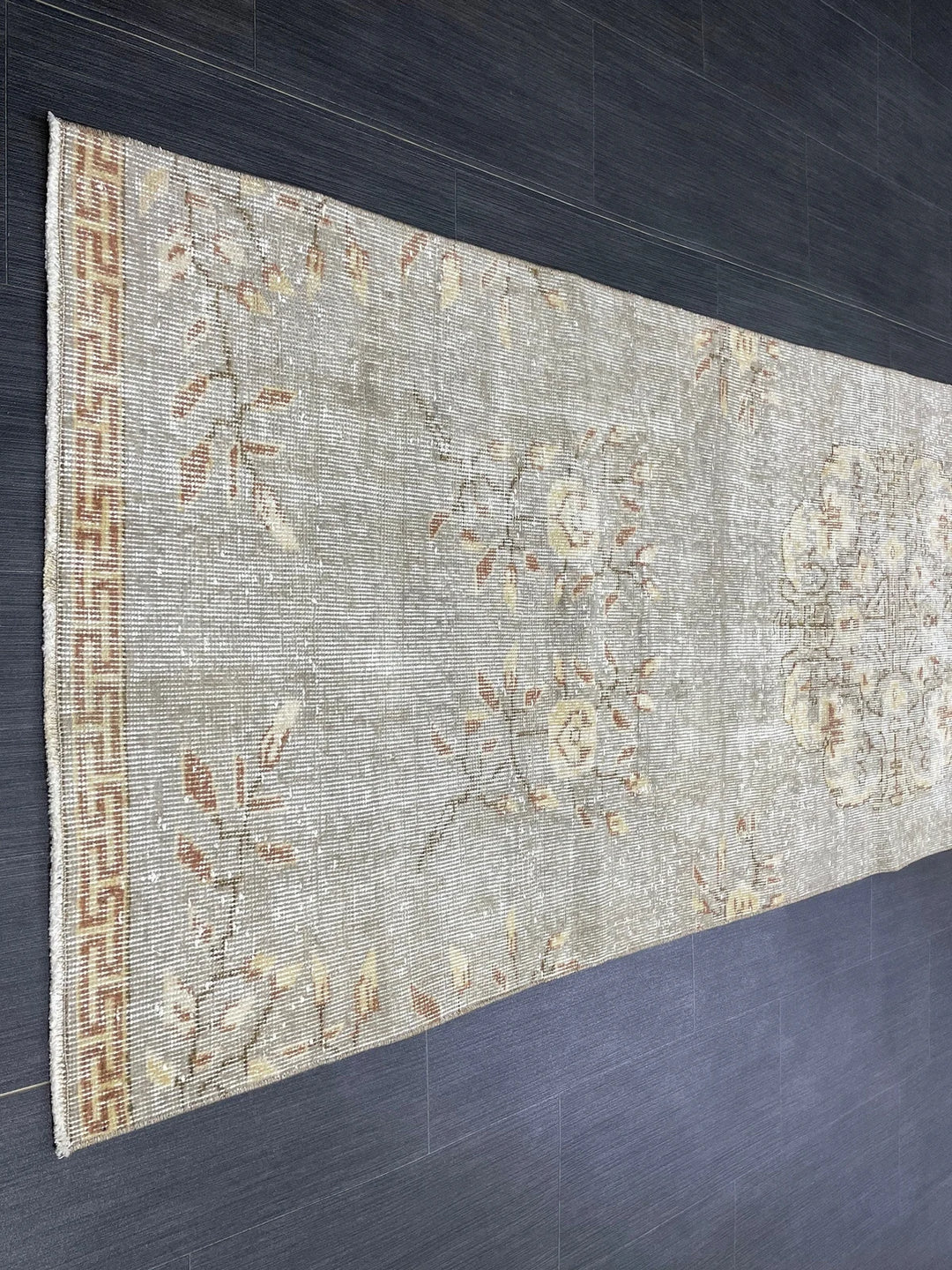 Grey Turkish Runner Rug 3' x 9' 7" Hand-Knotted | No. WR40992