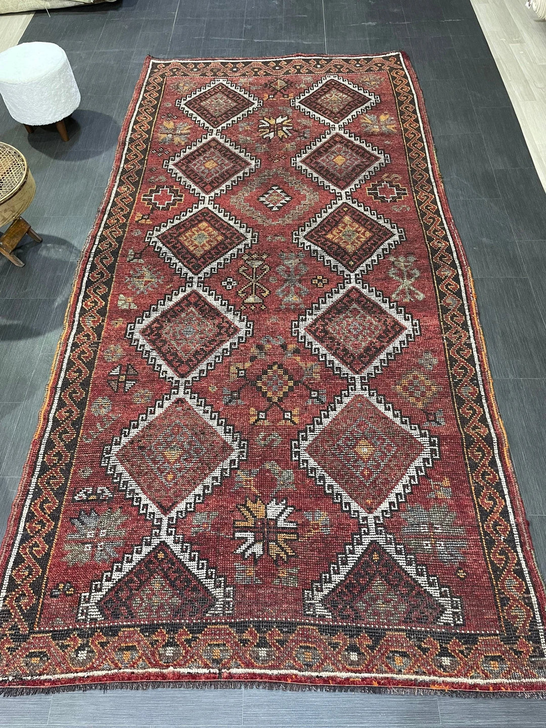 Rust Turkish Runner Rug 5' 3" x 10' 9" Hand-Knotted | No. WR41557