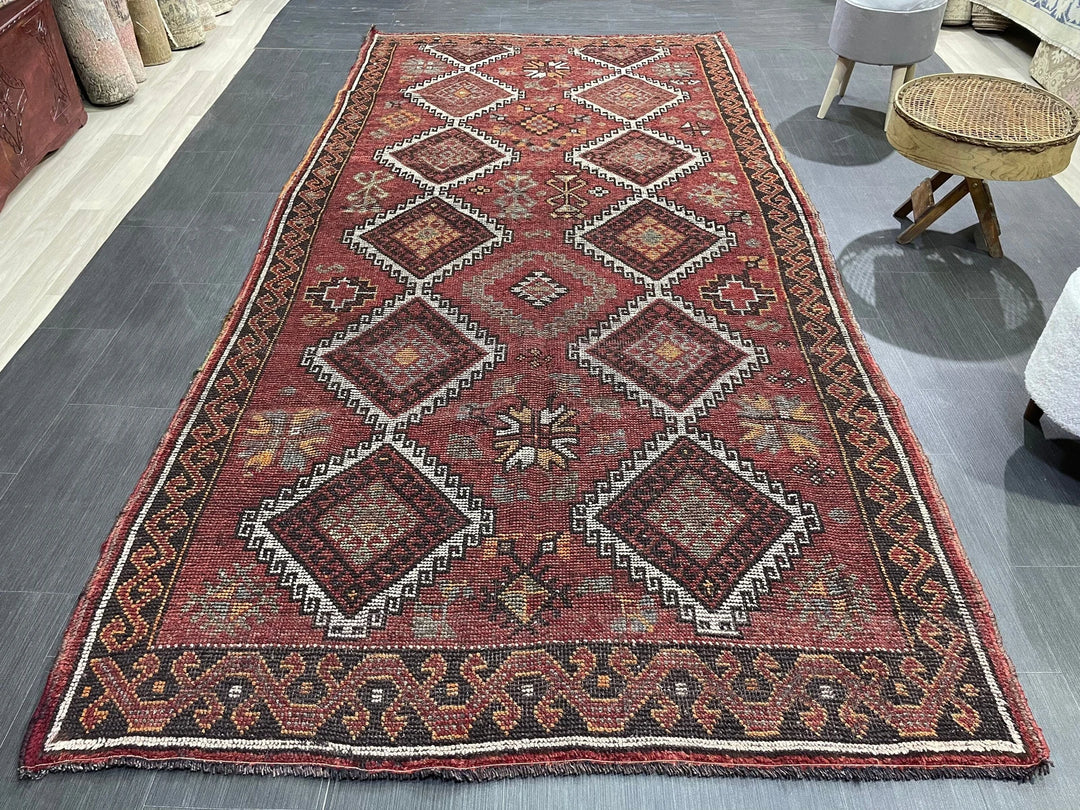 Rust Turkish Runner Rug 5' 3" x 10' 9" Hand-Knotted | No. WR41557