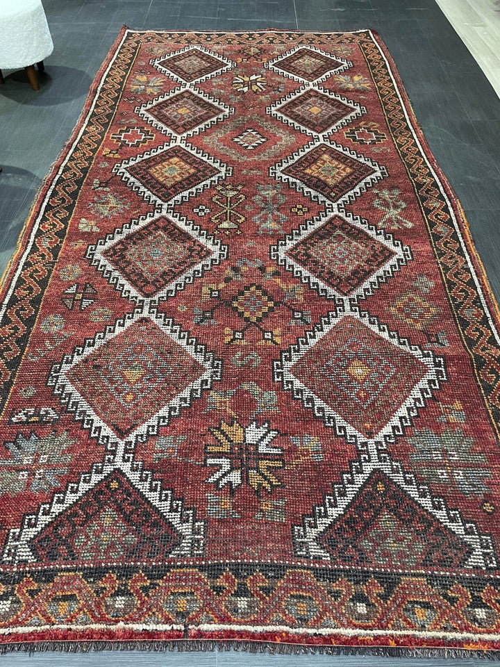 Rust Turkish Runner Rug 5' 3" x 10' 9" Hand-Knotted | No. WR41557