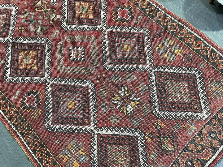 Rust Turkish Runner Rug 5' 3" x 10' 9" Hand-Knotted | No. WR41557