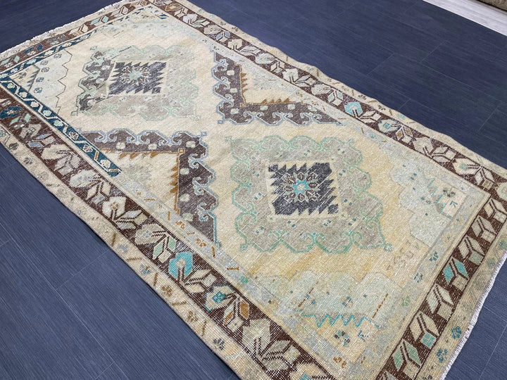 Rust Turkish Runner Rug 3' 8" x 6' 7" Hand-Knotted | No. WR41573