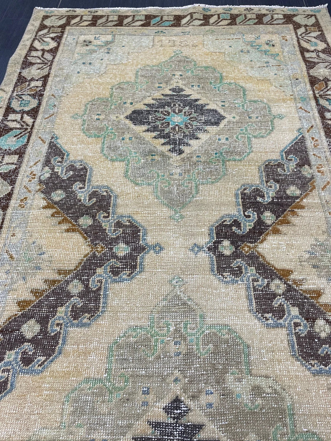 Rust Turkish Runner Rug 3' 8" x 6' 7" Hand-Knotted | No. WR41573