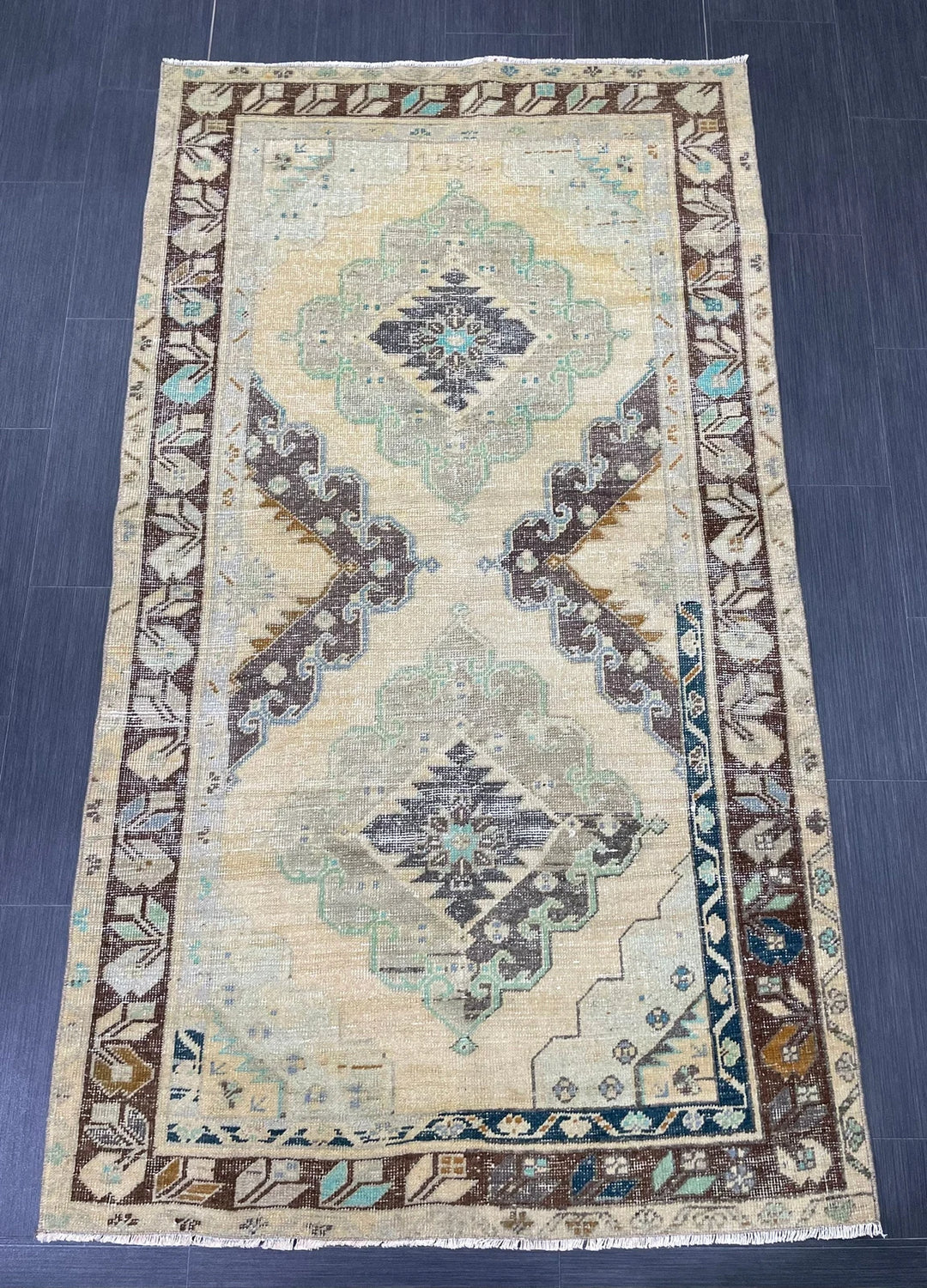 Rust Turkish Runner Rug 3' 8" x 6' 7" Hand-Knotted | No. WR41573