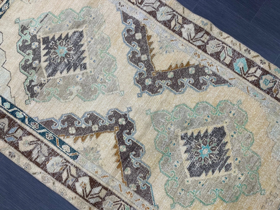 Rust Turkish Runner Rug 3' 8" x 6' 7" Hand-Knotted | No. WR41573