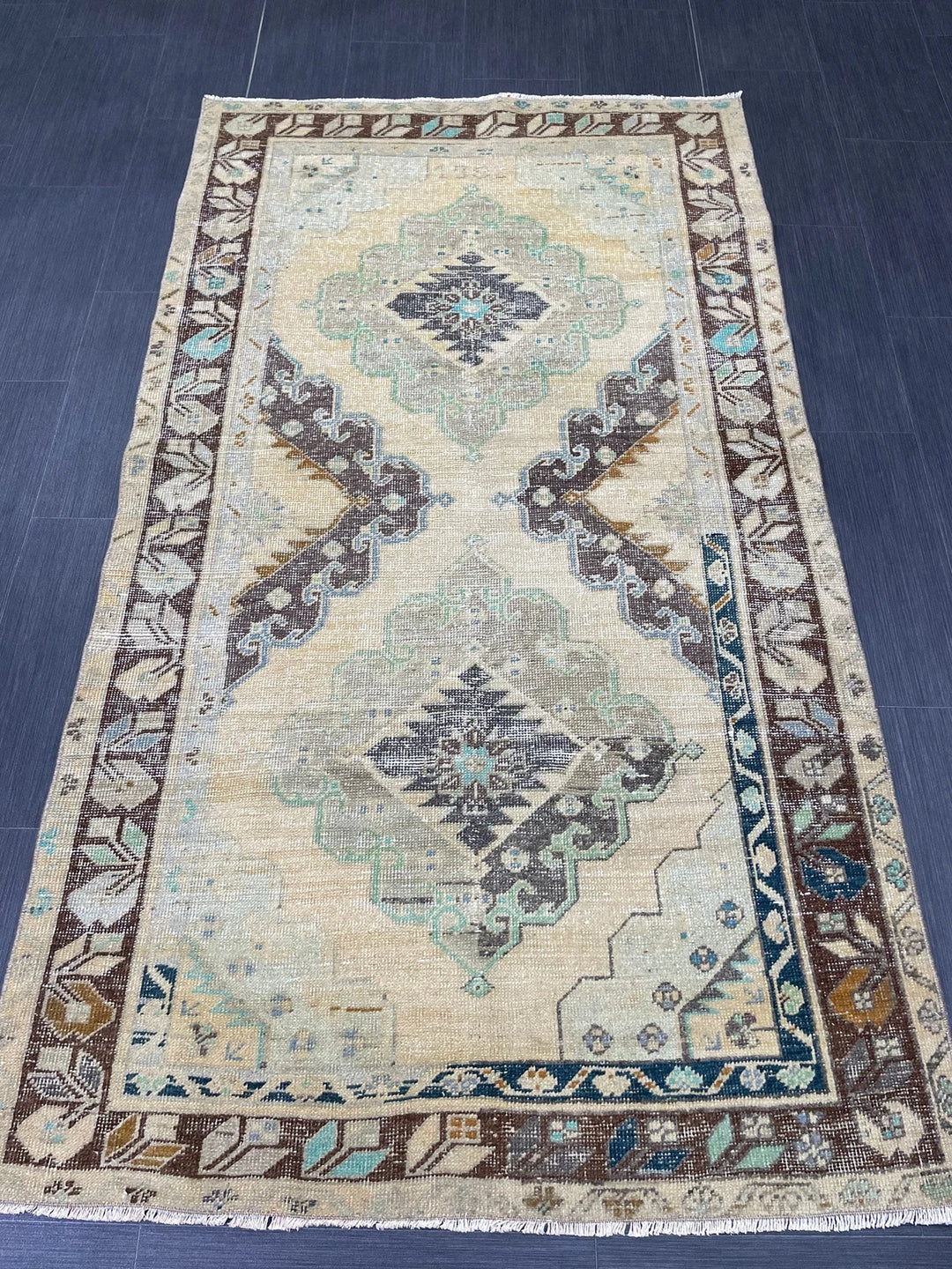 Rust Turkish Runner Rug 3' 8" x 6' 7" Hand-Knotted | No. WR41573
