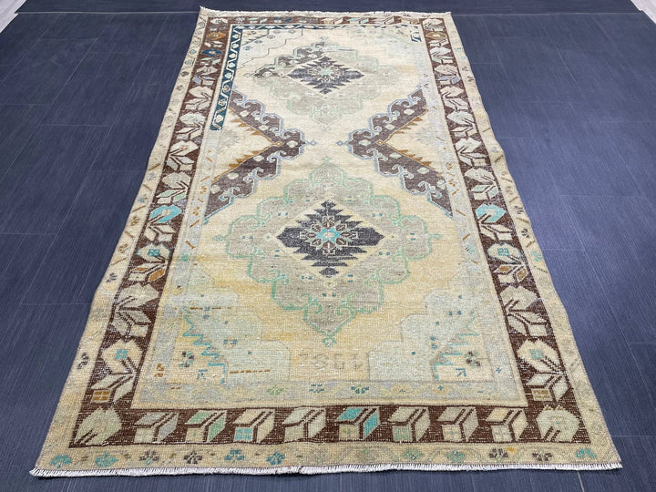 Rust Turkish Runner Rug 3' 8" x 6' 7" Hand-Knotted | No. WR41573