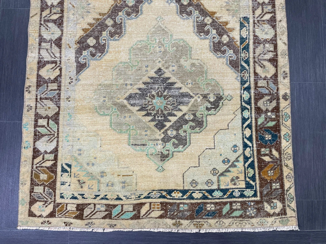 Rust Turkish Runner Rug 3' 8" x 6' 7" Hand-Knotted | No. WR41573
