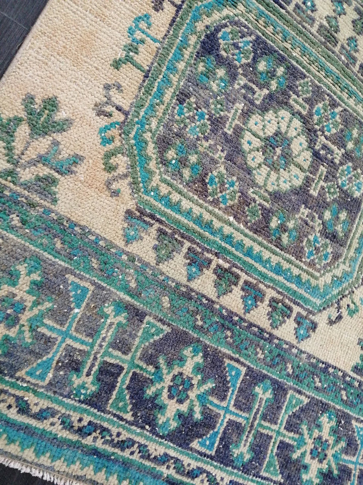 Blue Turkish Runner Rug 2' 10" x 11' 10" Hand-Knotted | No. WR41817